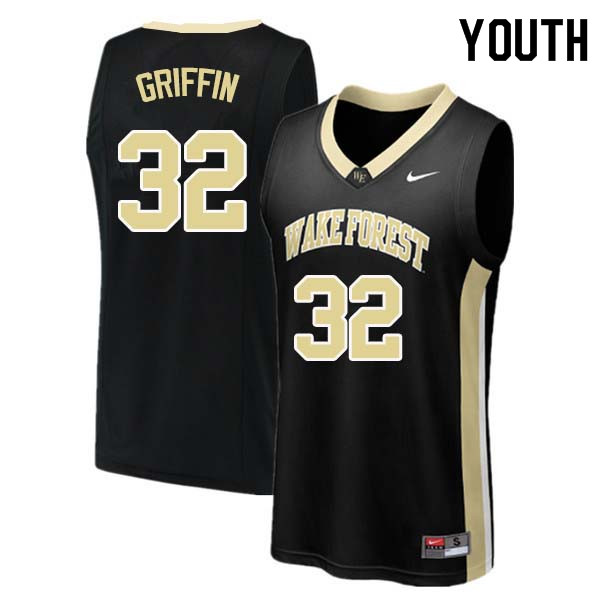 Youth #32 Rod Griffin Wake Forest Demon Deacons College Basketball Jerseys Sale-Black